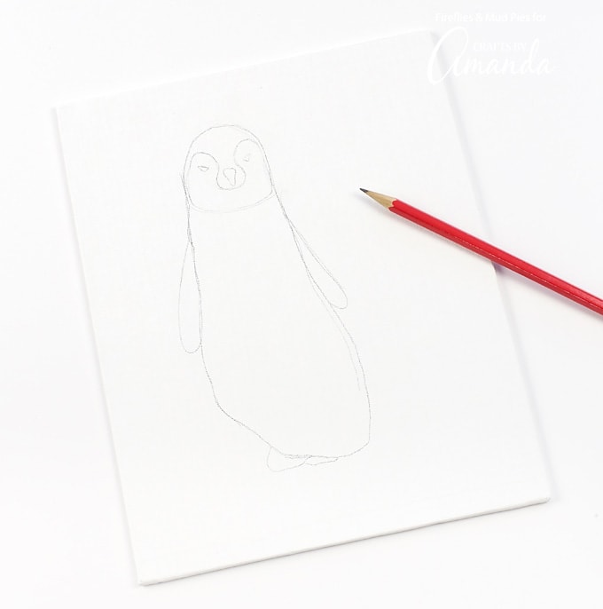 680x686 Footprint Penguin Penguin Chick Footprint Art, A Fun And Easy - Footprint Sketch