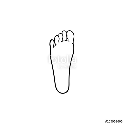500x500 Footprint Hand Drawn Outline Doodle Icon. Humans Foot Print - Footprint Sketch