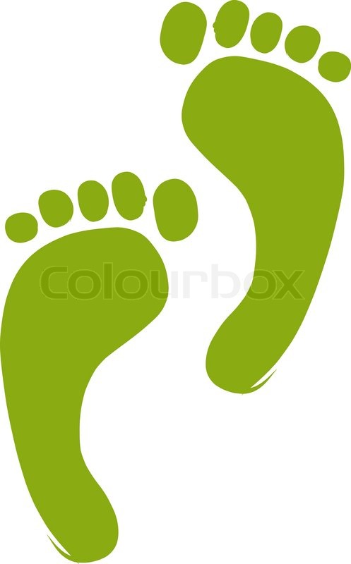 497x800 Sketch Of Green Footprint For Your Design Stock Vector Colourbox - Footprint Sketch