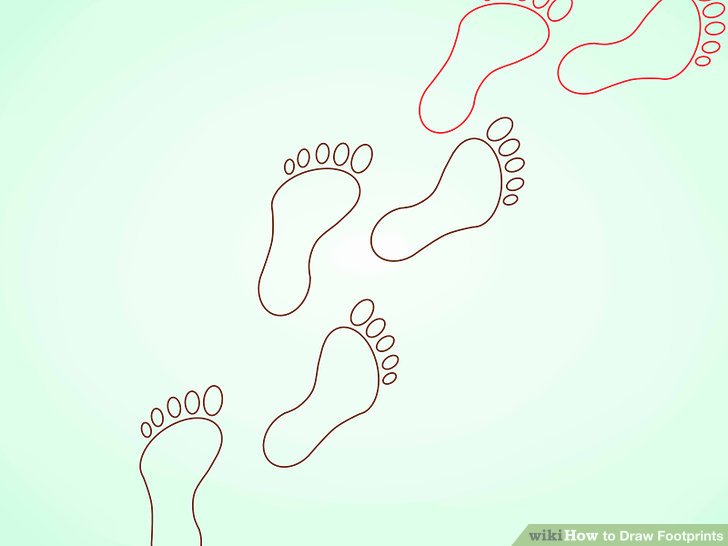 728x546 How To Draw Footprints 11 Steps (With Pictures) - Footprints In The Sand Sketch