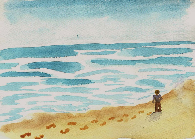 800x570 Jacquip Illustrations 52 Week Illustration Challenge - Footprints In The Sand Sketch