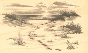 355x213 {Single Count} Unique Amp Custom (4 By 2 34 Inches - Footprints In The Sand Sketch