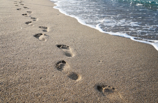 626x411 Sand Footprint Vectors, Photos And Psd Files Free Download - Footprints In The Sand Sketch