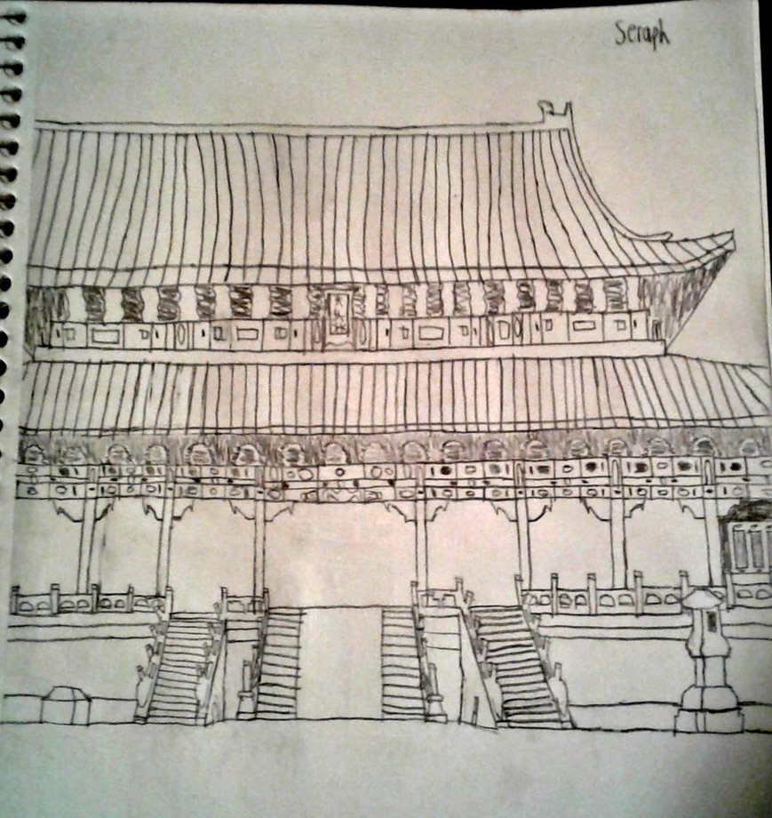 869x920 Right Side Of The Forbidden City Sketch By Velvetzealot - Forbidden City Sketch