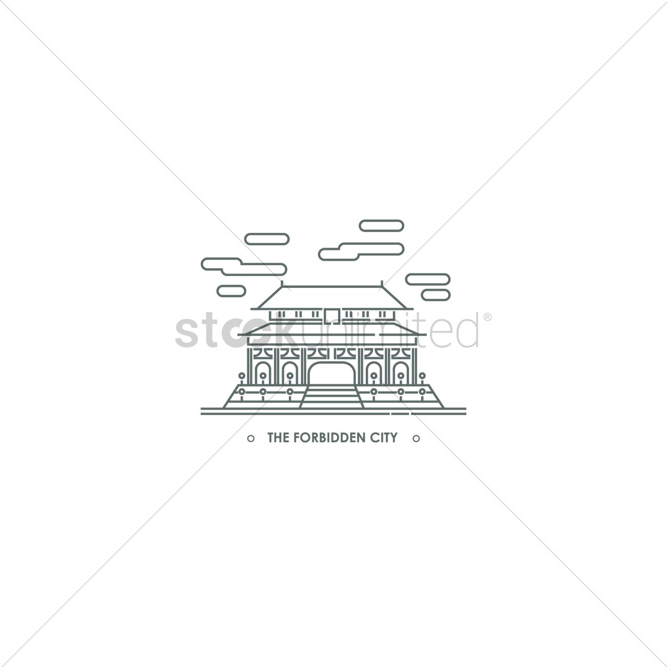 1300x1300 The Forbidden City Vector Image - Forbidden City Sketch