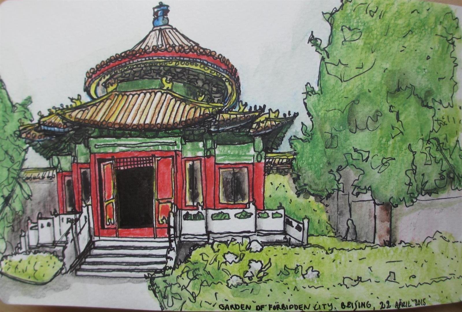 1599x1080 Rp Travel Cketches China Forbidden City Garden Zpspwritltq.jpg - Forbidden City Sketch