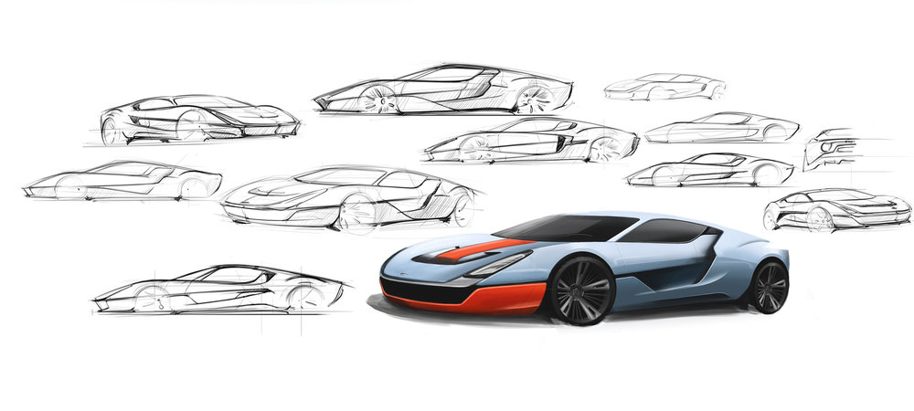 1000x450 Ford Gt Concept Nick Deconzo Portfolio - Ford Gt Sketch