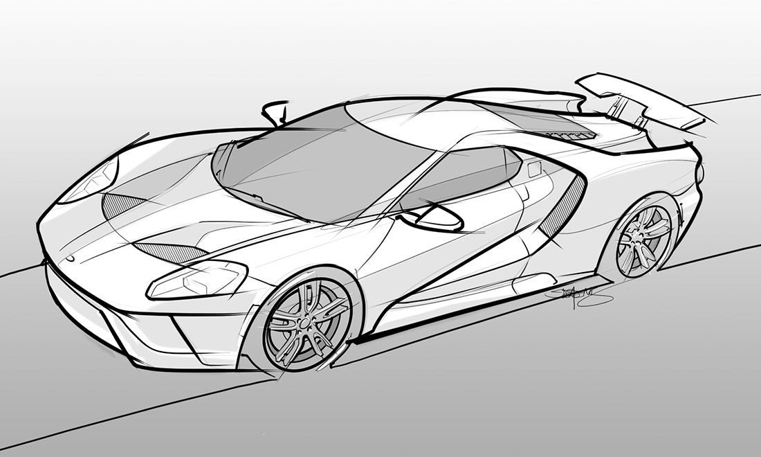 Ford Gt Sketch at PaintingValley.com | Explore collection of Ford Gt Sketch