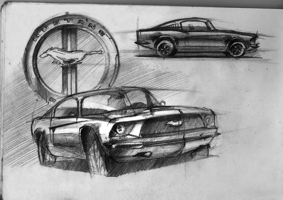 900x639 Ford Mustang Sketch By Perception Distorted - Ford Mustang Sketch