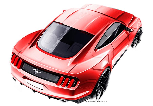 628x434 See Exclusive Sketches Of The 2015 Ford Mustang Photos Gq - Ford Mustang Sketch