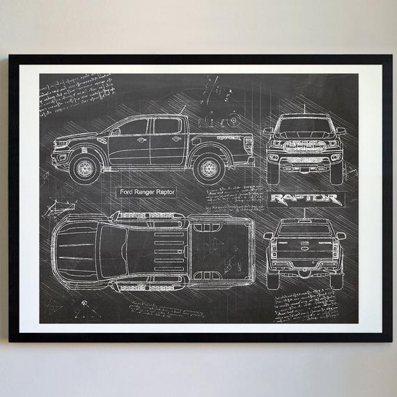 570x570 Ford Ranger Raptor 2018 Da Vinci Sketch Ford Artwork Etsy - Ford Raptor Sketch