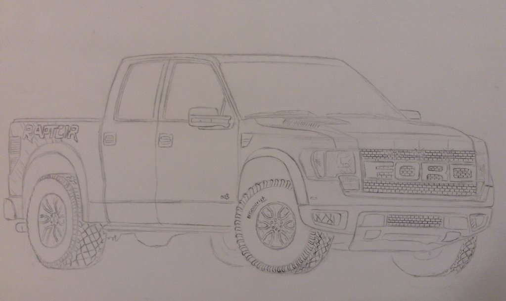 1023x609 Ford Raptor Sketch By Chainsaw8712 - Ford Raptor Sketch