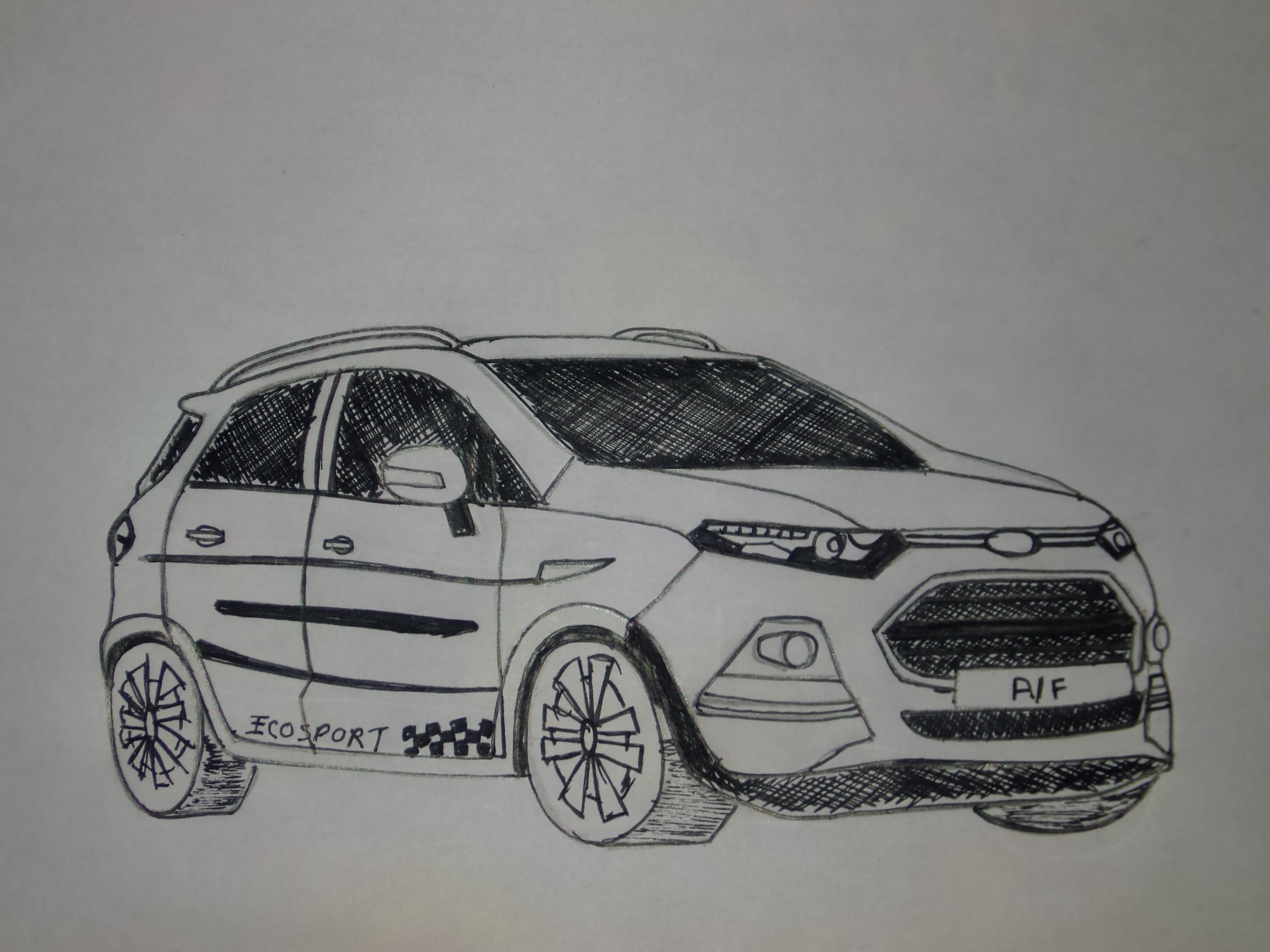 4096x3072 Ford Ecosport Drawing Pen Sketch - Ford Sketch