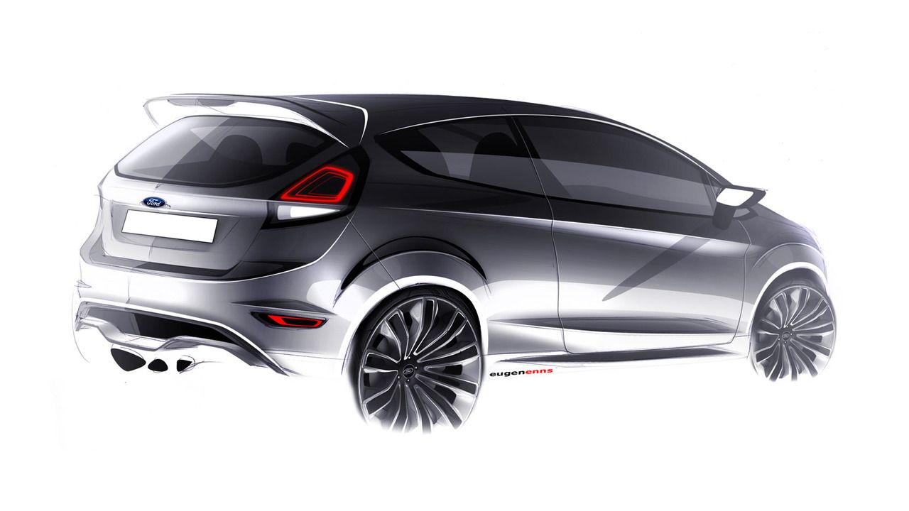 1280x720 Ford Fiesta St Exterior Design Sketch Sketch - Ford Sketch