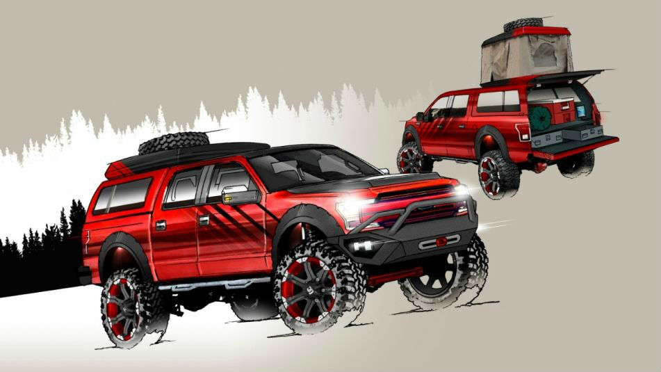 951x535 Design Sketch For Custom Ford F Series Off Road Truck Complete - Ford Sketch