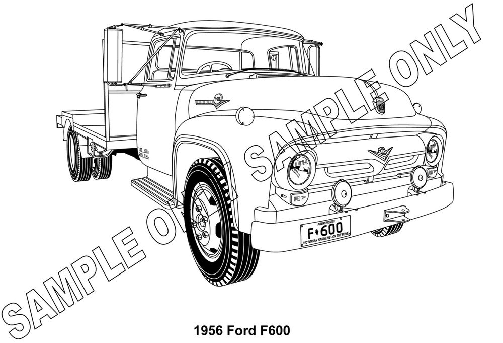 1000x681 Murray Parker Sketch (Mounted) - Ford Truck Sketch