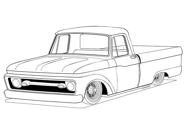 650x464 Old Ford Truck Coloring Pages Coloring Pages Ford - Ford Truck Sketch