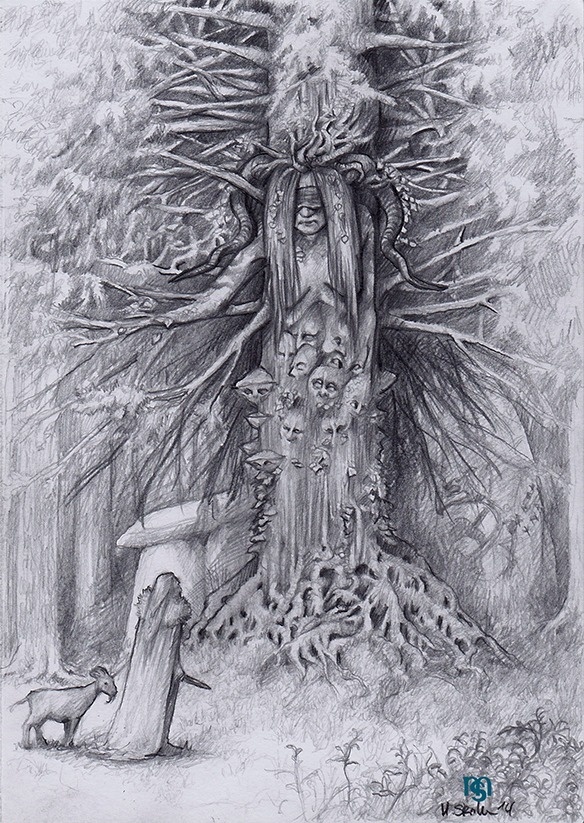 584x823 Best Illustration Fairy Pencil Forest Goblin Images On Designspiration - Forest Pencil Sketch