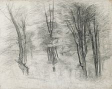 224x178 Forest Scene With Slender Tree Trunks By Vilhelm On Artnet - Forest Scene Sketch