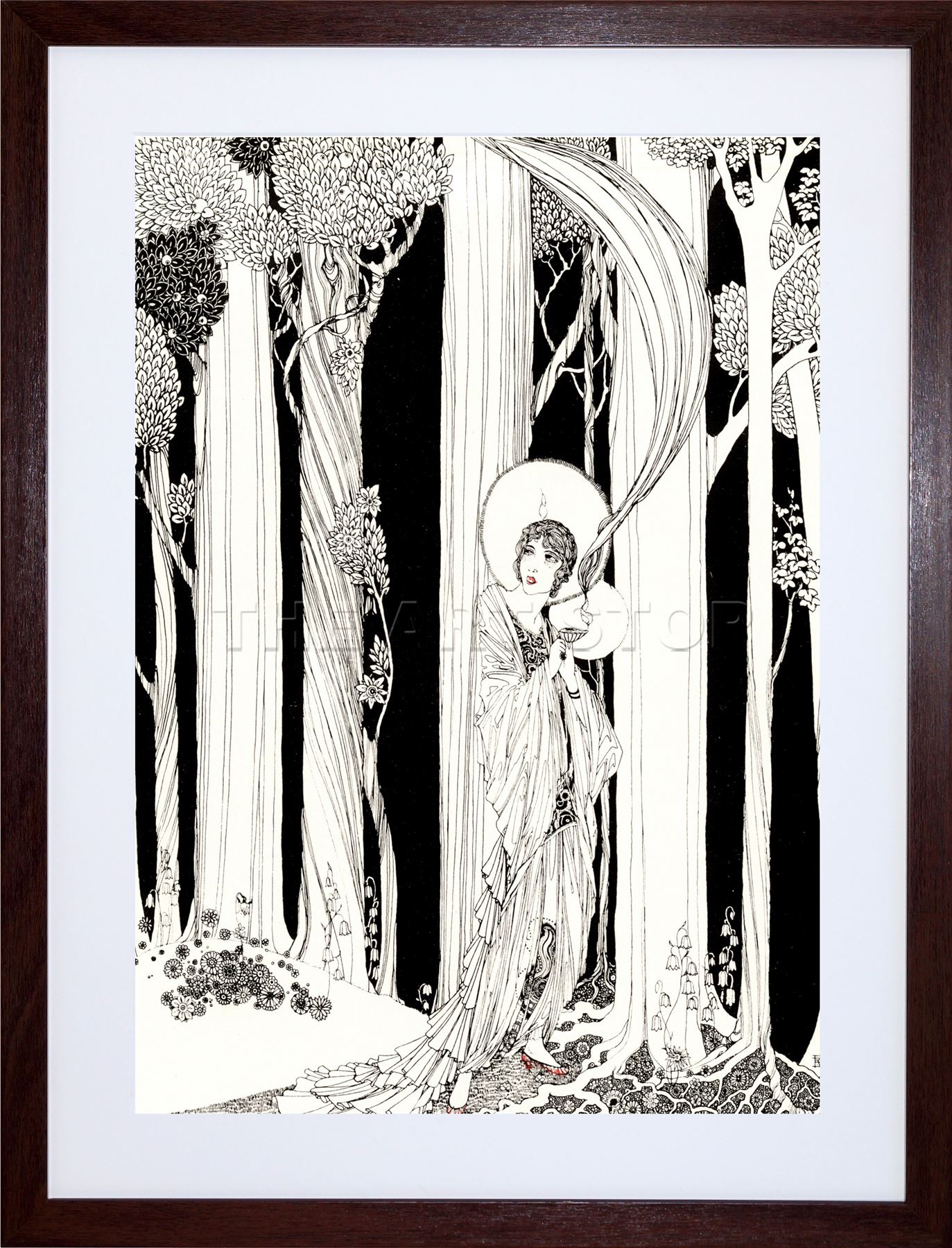 1373x1800 9x7 ' Painting Portrait Drawing Deco Forest Sketch Framed Art - Forest Sketch Drawing
