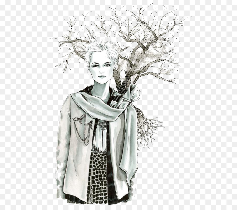 900x800 Drawing Illustrator Fashion Watercolor Painting Illustration - Forest Sketch Drawing