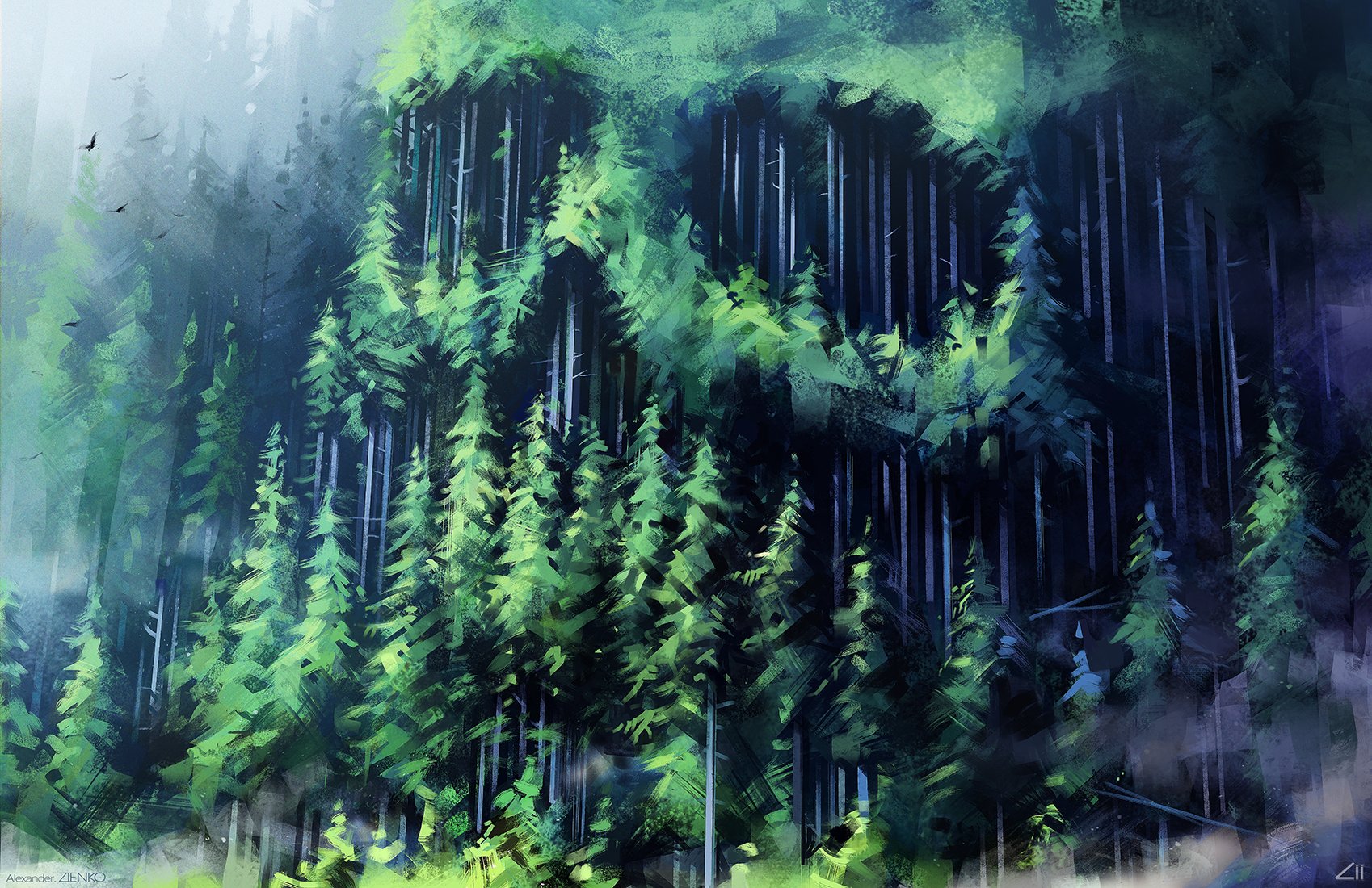1698x1100 Alexander Zienko - Forest Sketch Images