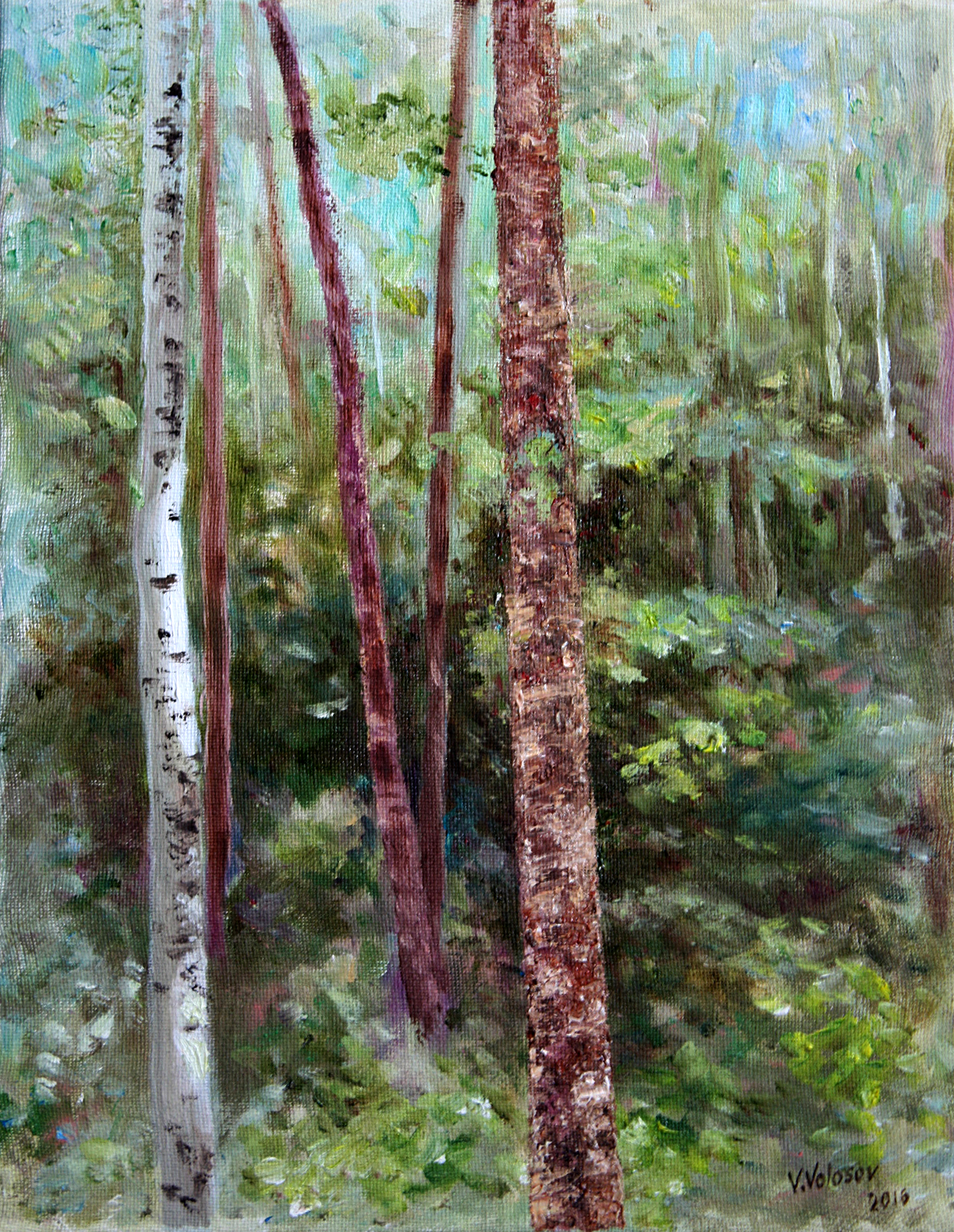 1872x2418 Vladimir Volosov Artwork Forest Sketch Original Painting Oil - Forest Sketch Images