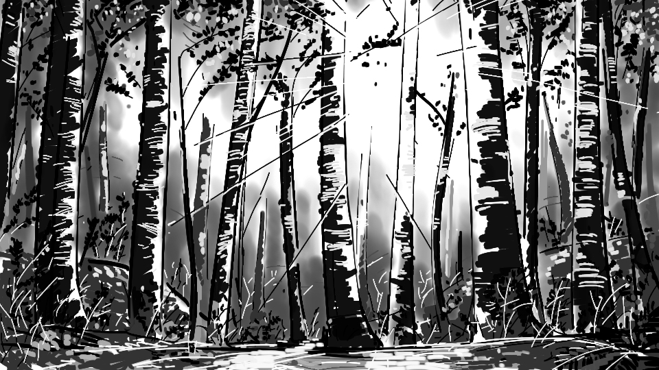 960x540 Stickman Forest Sketch - Forest Sketch Images