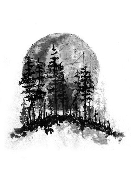 Forest Tattoo Sketch at PaintingValley.com | Explore collection of ...