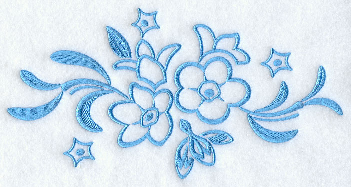 703x374 Machine Embroidery Designs - Forget Me Not Flower Sketch