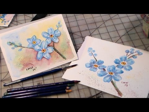 480x360 Forget Me Not Inktense Tutorial - Forget Me Not Flower Sketch
