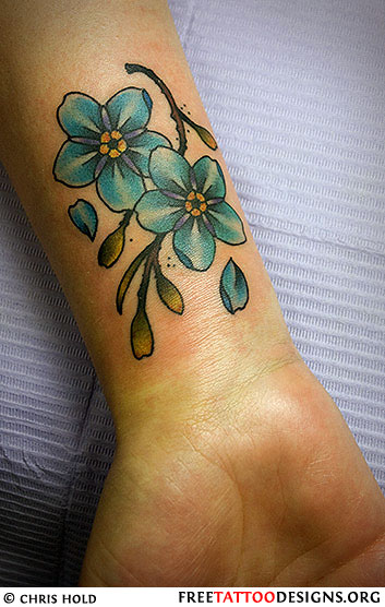 353x556 Flower Tattoo Gallery 70 Flower Designs - Forget Me Not Flower Sketch