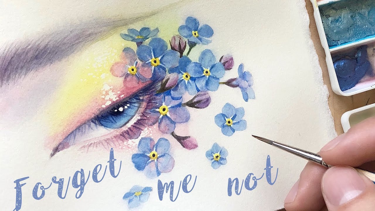 1280x720 A Look Of Forget Me Not Watercolor Bao Pham - Forget Me Not Sketch