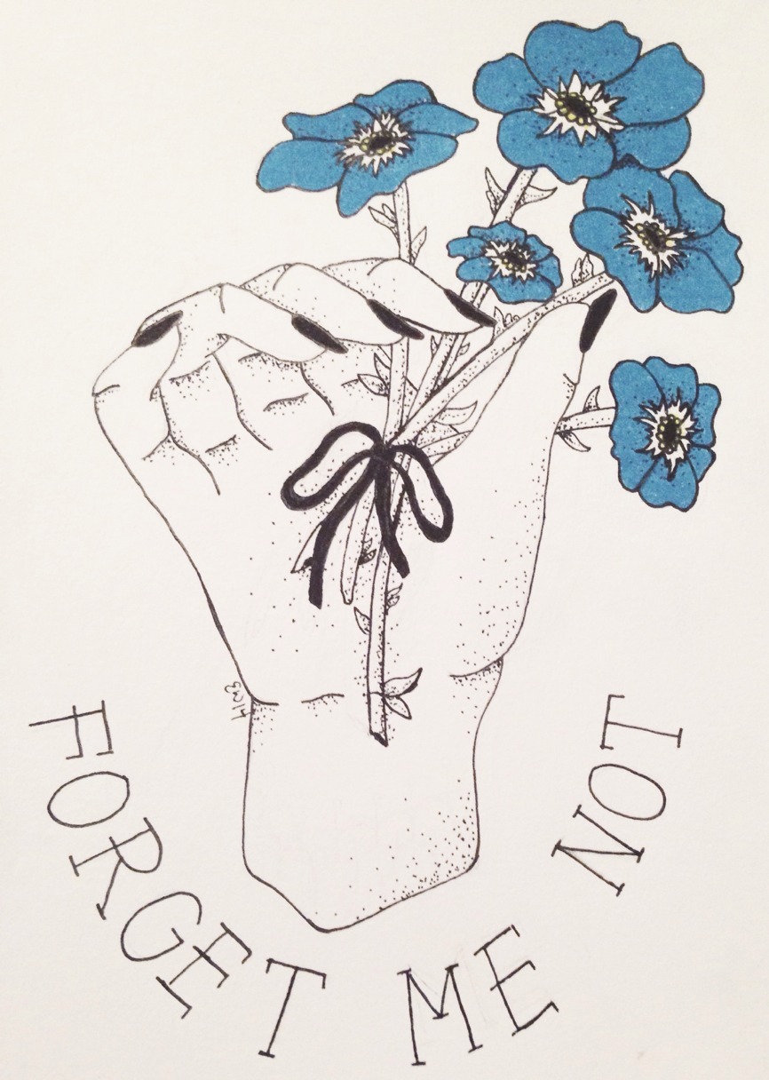 866x1216 Emo Tattoo Flash Flower Tattoo Flash Sheet Forget Me Not My Sketch - Forget Me Not Sketch