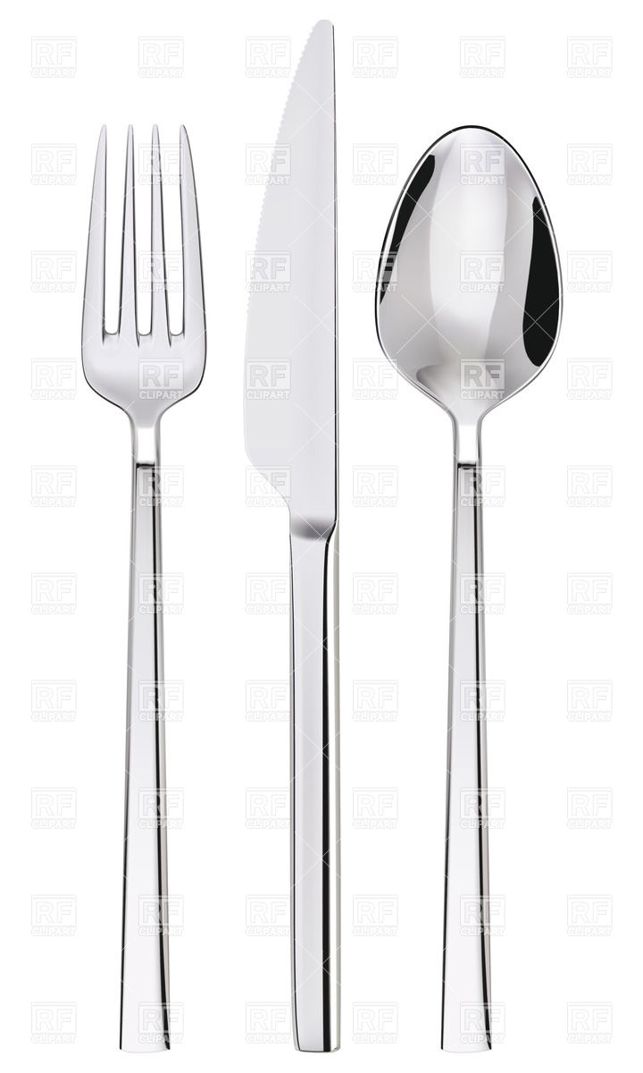 720x1200 Fork, Spoon And Knife Isolated On White Vector Image Vector - Fork And Spoon Sketch