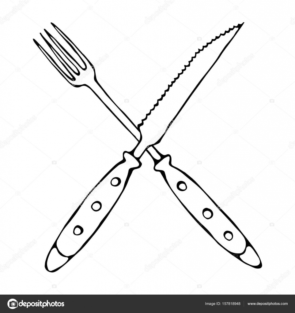 963x1024 Drawn Fork Sketch - Fork Sketch