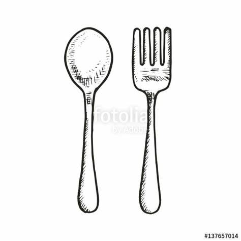 474x474 Fork And Spoon Sketch. Ampquotcutlery Set Sketch. Spoon Fork - Fork Sketch