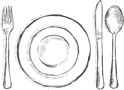 485x353 Fork Clipart Sketch - Fork Sketch