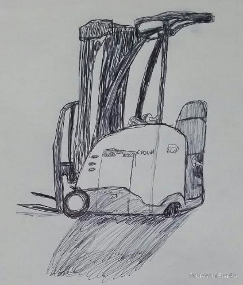 855x1000 Forklift Sketch By Professorsharkb Redbubble - Forklift Sketch