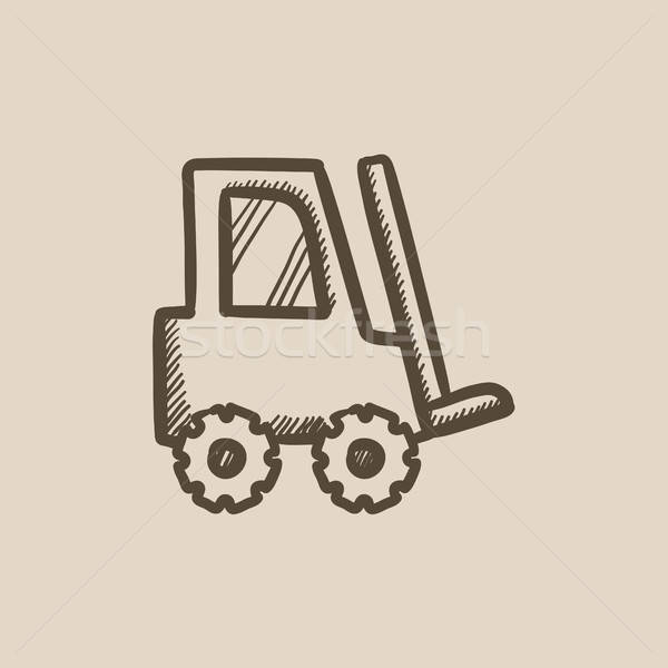 600x600 Forklift Sketch Icon. Vector Illustration Andrei Krauchuk - Forklift Sketch