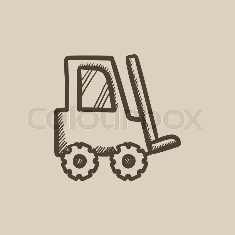 800x800 Forklift Vector Sketch Icon Isolated On Background. Hand Drawn - Forklift Sketch