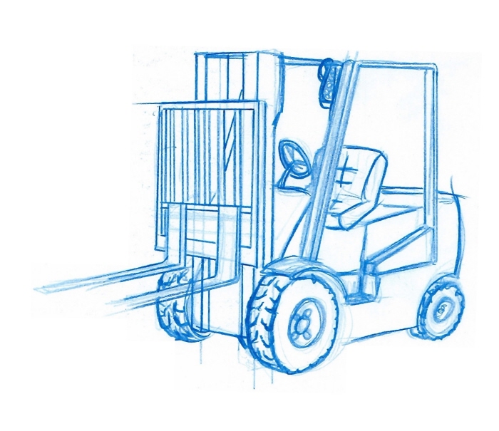 Forklift Sketch at PaintingValley.com | Explore collection of Forklift ...