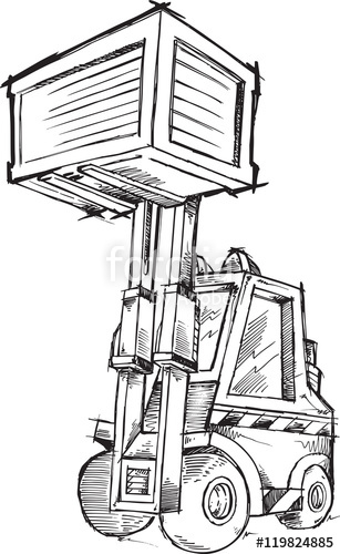 307x500 Sketch Doodle Forklift Vector Illustration Art Stock Image And - Forklift Sketch