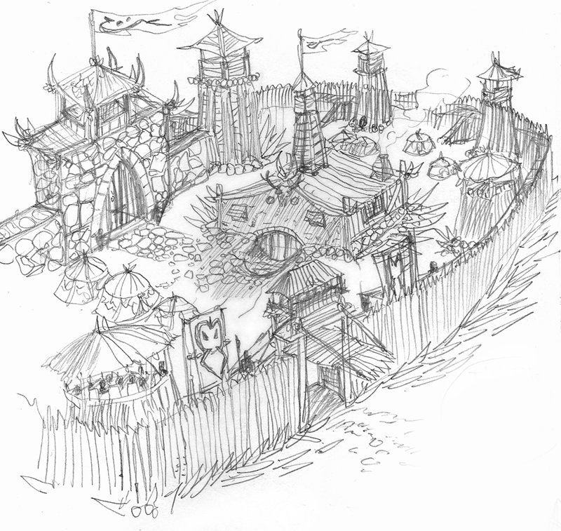 800x757 Orc Fort Sketch By Dkuang - Fort Sketch