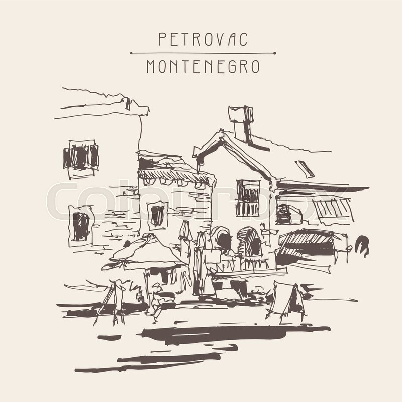 800x800 Original Sepia Ink Sketch Drawing Of Ancient Fort In Petrovac - Fort Sketch