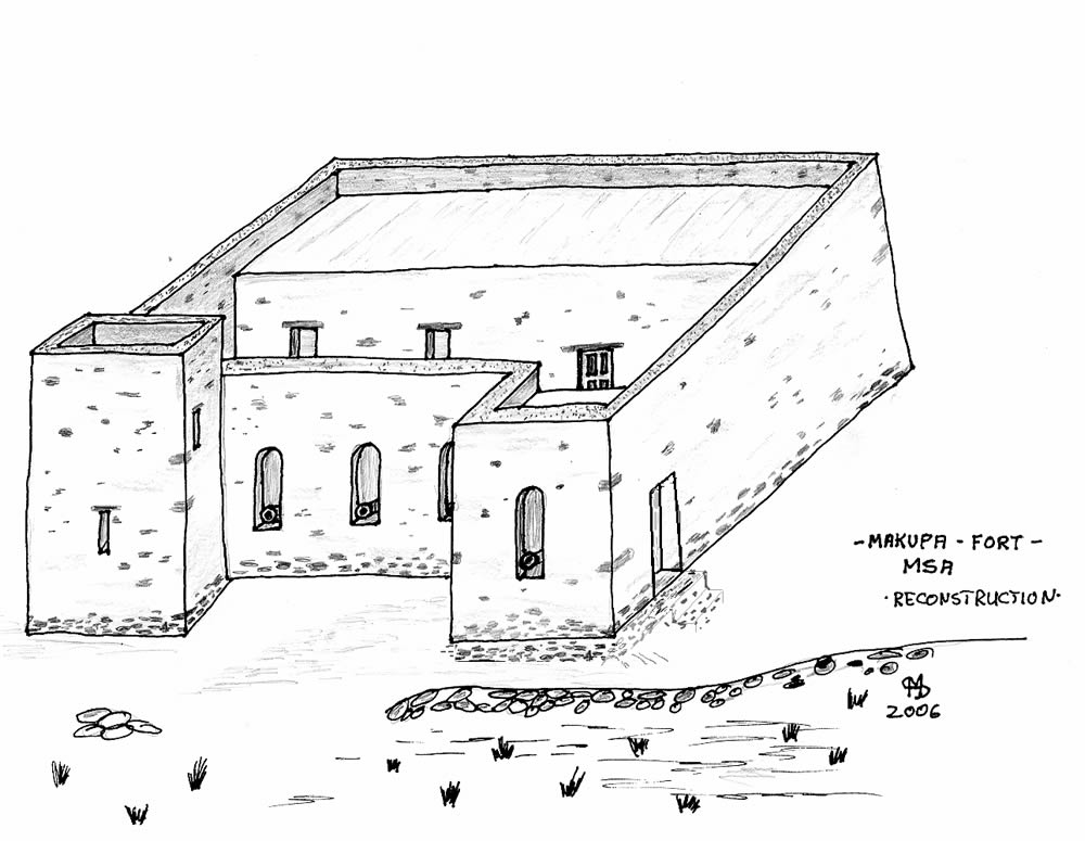 1000x775 Recostruction Of Makupa Fort. Sketch By Hans Martin Sommer - Fort Sketch