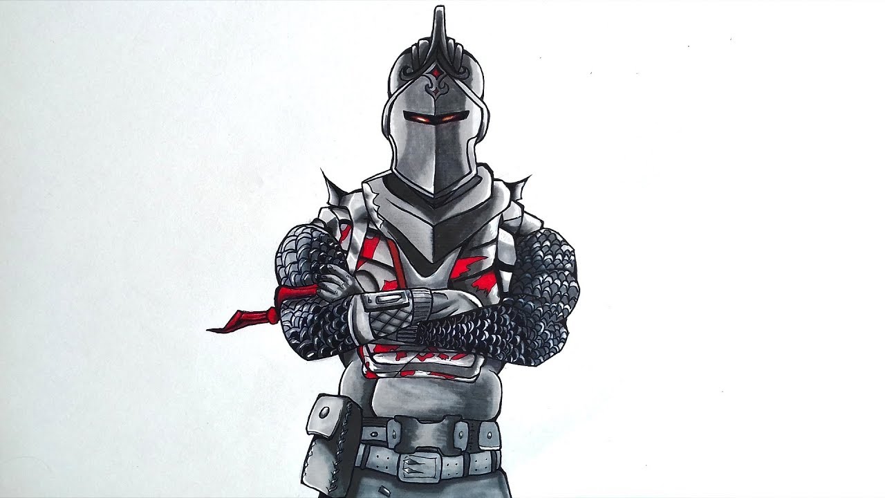 Fortnite Sketch At Paintingvalley Com Explore Collection Of - 1280x720 drawing the black knight from fortnite fortnite sketch