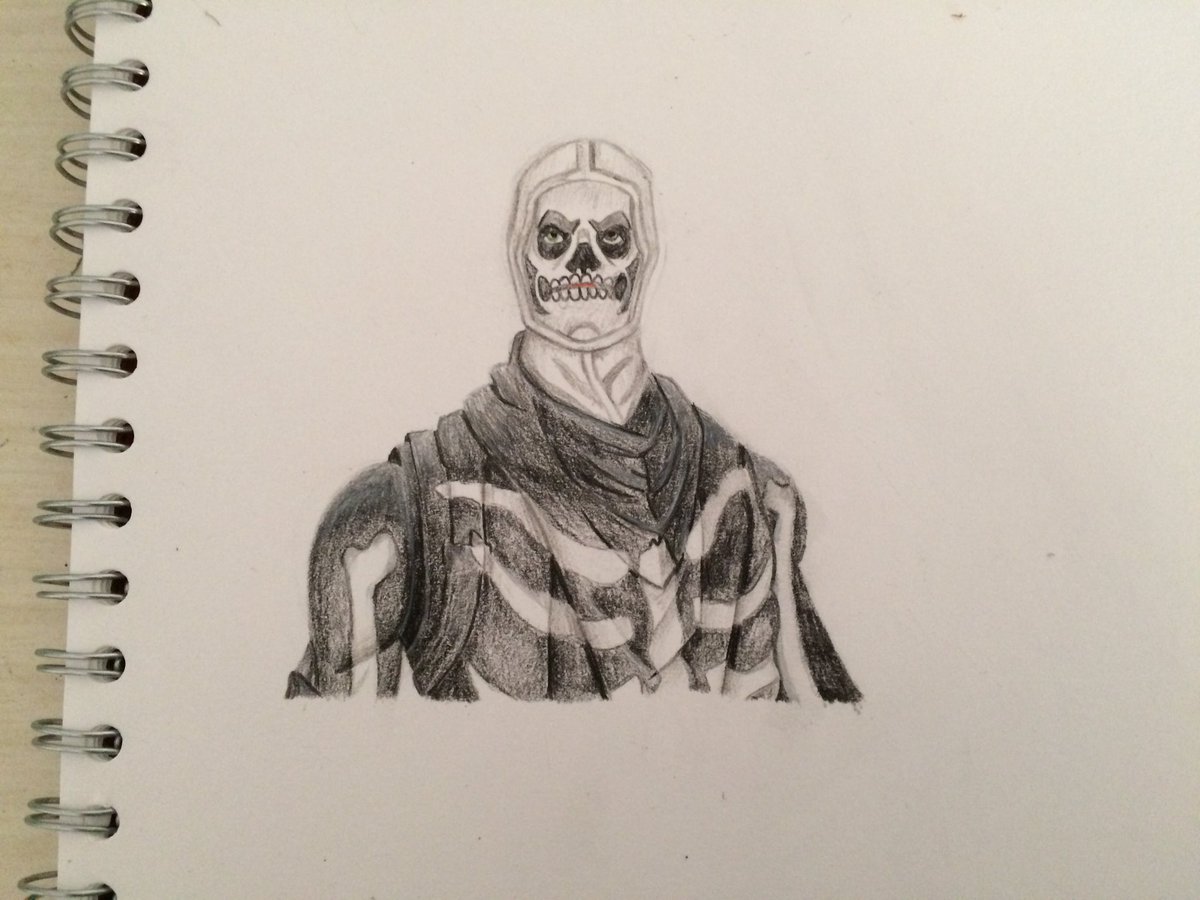 1200x900 Vortex Art On Twitter Fan Art For The Skull Trooper From - Fortnite Sketch