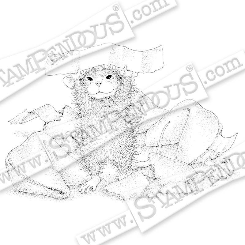 800x800 Fortune Cookie Says Rubber Stamp - Fortune Cookie Sketch