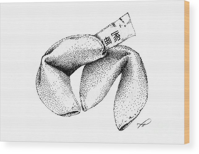 643x499 Fortune Cookies Wood Print By Tanya Hamell - Fortune Cookie Sketch